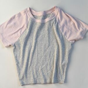 Hollister Pink and Gray Raglan T-Shirt